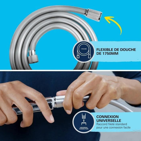 Set doccia con soffione 2 getti, supporto e flessibile - GROHE Vitalio Comfort 110 26399001 - Selezione facile - Risparmio idrico