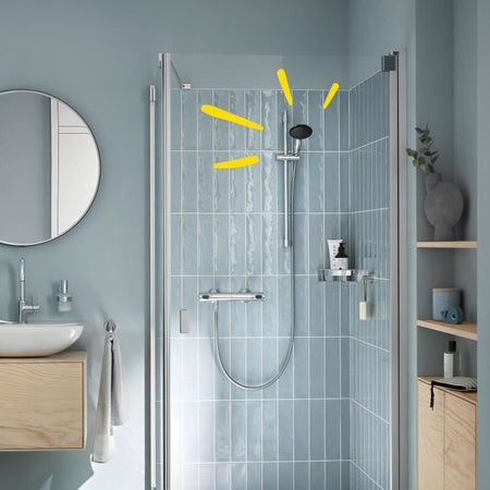 Soffione doccia - GROHE Vitalio Start 110 27940001 - 1 getto pioggia - Risparmio idrico - Processo anticalcare - Cromo