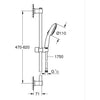 Set doccia con soffione 3 getti, asta e flessibile - GROHE Vitalio Start 110 26032001 - Selezione facile - Risparmio idrico