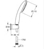Set doccia con soffione a pioggia 1 getto, supporto e flessibile da 1,75 mt - GROHE Vitalio Start 110 27944001 - Risparmio idrico