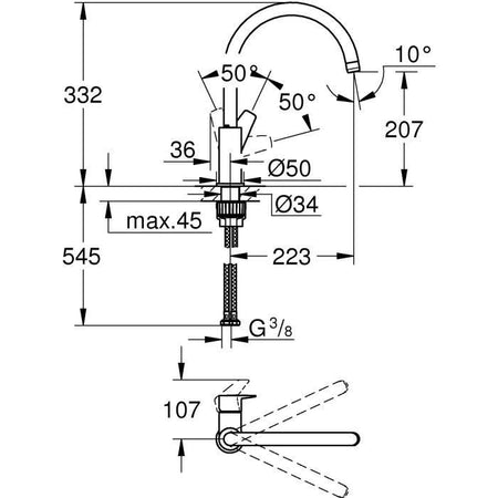 GROHE - Miscelatore monocomando per lavabo