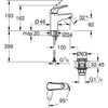 Miscelatore monocomando lavabo - GROHE Swift - 24323001 - Cromo - Taglia S - Apertura acqua fredda - Risparmio idrico - Scarico click-clack