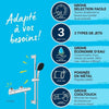 Set doccia con miscelatore termostatico, soffione 3 getti, asta 60 cm e flessibile - GROHE 34237003 - Water saving - Cromo