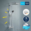 Colonna doccia con miscelatore termostatico - Risparmio idrico - GROHE Vitalio Comfort 250 - Cromo - 26696001