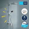 Colonna doccia con miscelatore monocomando - Risparmio idrico - GROHE Vitalio Comfort 250 - Cromo - 26985001