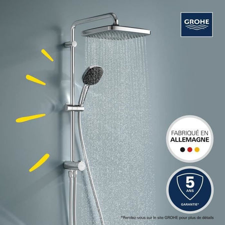 Colonna doccia con deviatore manuale - Risparmio idrico - GROHE Vitalio Comfort 250 - Cromo - 26698001