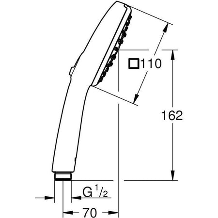 Soffione doccia - GROHE Vitalio Comfort 110 26092001 - 3 getti (Pioggia/Stimolante/Massaggio) - Selezione facile - Risparmio idrico - Cromo