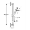Set doccia con soffione 3 getti, asta e flessibile - GROHE Vitalio Comfort 110 26096001 - Selezione facile - Risparmio idrico