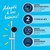 Set doccia con soffione a 2 getti, asta da 60 cm e flessibile - GROHE Vitalio Start 110 26951001 - Risparmio idrico - Cromo