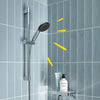 Set doccia con soffione a 2 getti, asta da 60 cm e flessibile - GROHE Vitalio Start 110 26951001 - Risparmio idrico - Cromo