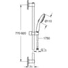 Set doccia con soffione 3 getti, asta 90 cm e flessibile - GROHE Vitalio Start 110 26956001 - Risparmio idrico - Cromo