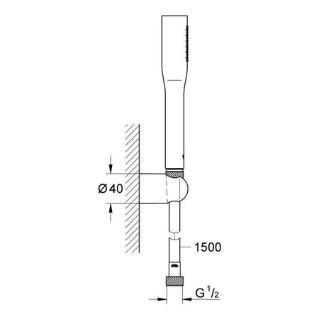 GROHE - Set doccia a 1 getto con supporto a parete