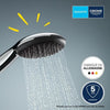 Soffione doccia - GROHE Vitalio Start 110 27946001 - 2 getti (Pioggia/Stimolante) - Risparmio idrico - Processo anticalcare - Cromo