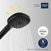 Soffione doccia - GROHE Vitalio Comfort 110 263972431 - 2 getti (Pioggia/Stimolante) - Selezione facile - Risparmio idrico - Nero opaco