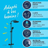 Colonna doccia con miscelatore termostatico - Risparmio idrico - GROHE Vitalio Start System 250 - Nero opaco - 266772431