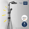 Colonna doccia con deviatore manuale - Risparmio idrico - GROHE Vitalio Start System 250 - Nero opaco - 266802431