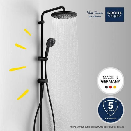 Colonna doccia con deviatore manuale - Risparmio idrico - GROHE Vitalio Start System 250 - Nero opaco - 266802431