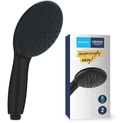 Soffione doccia - GROHE Vitalio Start 110 279462431 - 2 getti (Pioggia/Stimolante) - Risparmio idrico - Processo anticalcare - Nero opaco