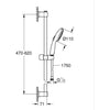 Set doccia con soffione a 2 getti, asta da 60 cm e flessibile da 1,75 m - GROHE Vitalio Start 110 279482431 - Risparmio idrico - Nero Opaco
