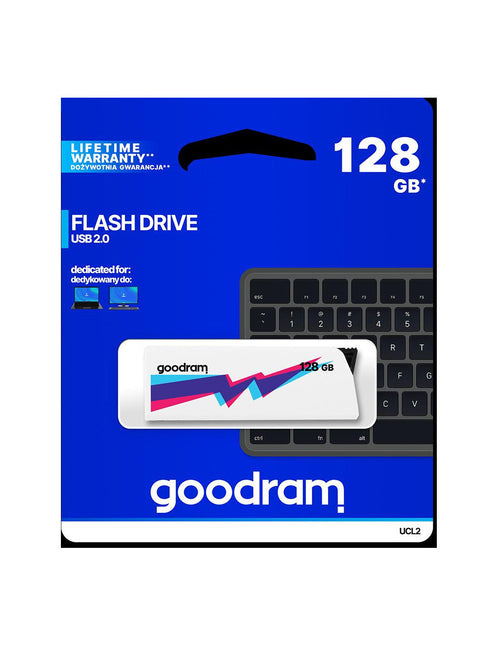 Pendrive GoodRAM 128GB UCL2 WHITE USB 2.0 - retail blister