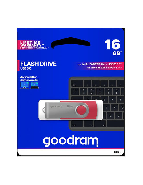 Pendrive GoodRAM 16GB UTS3 RED USB 3.0 - retail blister
