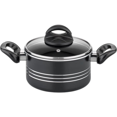 Set di pentole - Induzione - GSW - MILANO NERO - 15 pezzi - Alluminio massiccio - Nero