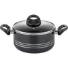 Set di pentole - Induzione - GSW - MILANO NERO - 15 pezzi - Alluminio massiccio - Nero