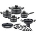 Set di pentole - Induzione - GSW - MILANO NERO - 15 pezzi - Alluminio massiccio - Nero