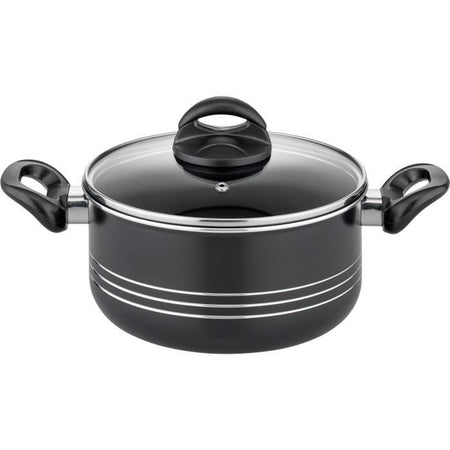 Set di pentole - Induzione - GSW - MILANO NERO - 15 pezzi - Alluminio massiccio - Nero
