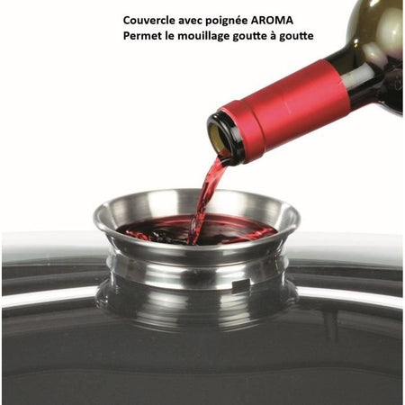 GSW Cocotte con cestello e coperchio - 40 x 25 cm - Acciaio al carbonio - Tutte le fonti di calore inclusa l'induzione