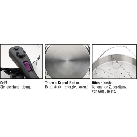 Pentola a pressione - GSW - Fast - 22 cm - 6 L - Induzione - Acciaio inossidabile