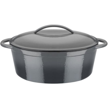 Casseruola in ghisa massiccia - GSW - GREY SHADOW - 33 x 25 cm - Ovale - Induzione - Grigio