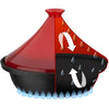 Tajine in ghisa massiccia - GSW - 30 x 22 cm - Coperchio in ceramica - Induzione - Rosso