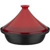 Tajine in ghisa massiccia - GSW - 30 x 22 cm - Coperchio in ceramica - Induzione - Rosso