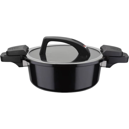 Pentola a bassa pressione - GSW - 24 cm - 4 L - Alluminio forgiato - Induzione - Nero