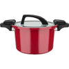 Pentola a bassa pressione - GSW - 24 cm - 6 L - Alluminio forgiato - Induzione - Rosso