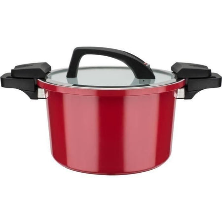 Pentola a bassa pressione - GSW - 24 cm - 6 L - Alluminio forgiato - Induzione - Rosso