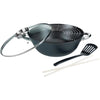 Wok multifunzione 5 pezzi - GSW - 860956 - Acciaio fuso - 32 cm - Adatto a tutti i piani cottura, anche a induzione