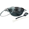 Wok multifunzione 5 pezzi - GSW - 860956 - Acciaio fuso - 32 cm - Adatto a tutti i piani cottura, anche a induzione