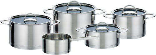 GSW Elegance - Batteria di pentole in acciaio inossidabile da 9 pezzi - Tutti i piani cottura a induzione