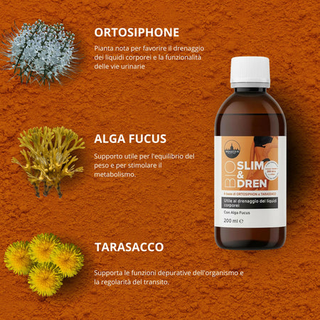 Bio Slim & Dren 400ml – Elisir Drenante ai Tre Estratti – Formula Vegetale Concentrata per Leggerezza e Detox – Senza Glutine
