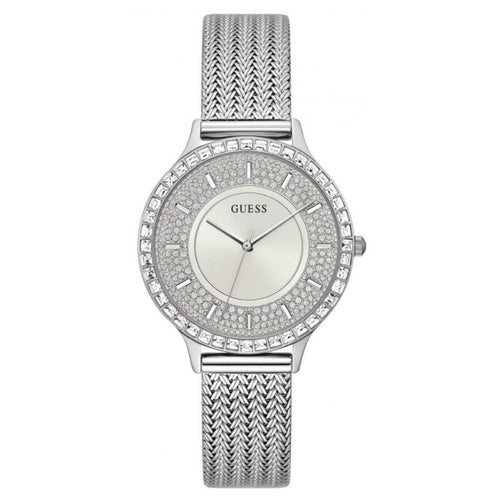 Guess Us - Orologio Analogico Da Donna In Maglia Argentata, Taglia Unica Gw0402l1