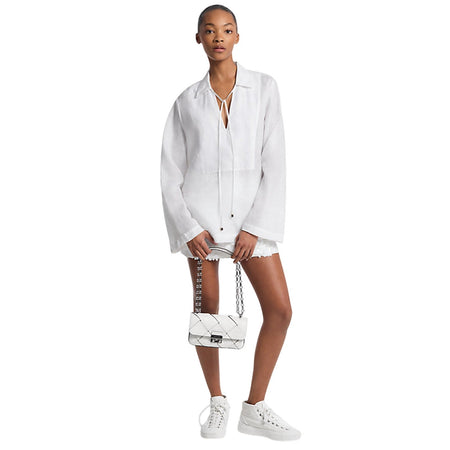 MICHAEL KORS camicie donna michael kors - ramie v neck top - bianco da donna