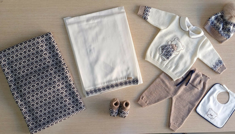 Marlù Corredino Bimbo Color Vaniglia Tortora Blu 0-3 Mesi Set