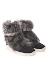 Giuseppe Zanotti Sneaker nera con Pelliccia e Cristalli da donna