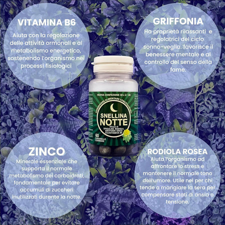 Snellina Giorno & Notte Dimagrante Donna – Integratore Brucia Grassi Naturale con Arancio Amaro, Griffonia e Rodhiola