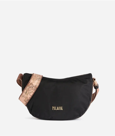 1^ Classe Borsa donna Stormy Nylon tracolla a mezzaluna piccola nera GZ67/9762 0001