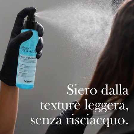 Kit Capelli Volumizzante Professionale Acido Ialuronico e Cheratina - Always GO AHEAD Shampoo e Maschera 1L + siero 100ml