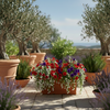 Balconiera Millerighe rettangolare in resina decorazione per fiori e piante Made in Italy