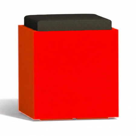 Poltroncina luminosa Square Bright quadrata con led pouf "Made in Italy" per esterno